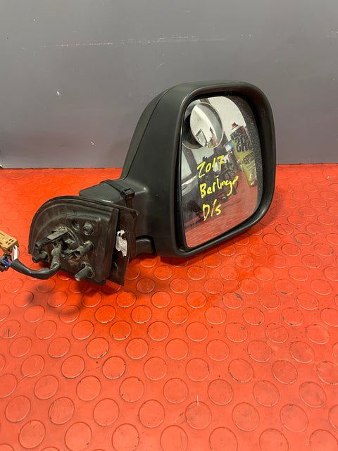 Citroen Berlingo/Peugeot Partner WING MIRROR DRIVER'S SIDE RH 2013-2018 (repaired strap in the housing) (Black) P/N 232636104 - 8